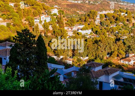 Ville vicino Mijas. Mijas Pueblo. Mijas, Málaga, Andalusia, Spagna, Europa Foto Stock