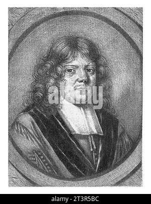 Ritratto di Gerbrand van Leeuwen, Pieter Schenk (i), 1686 - 1713 il predicatore e professore Gerbrand van Leeuwen. Foto Stock