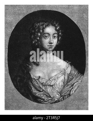 Ritratto di Louise Francoise de la Baume le Blanc de la Valliere, Jacob Gole, 1670 - 1724 Louise Francoise de la Baume le Blanc, Duchessa di la Vallier Foto Stock