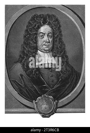 Ritratto di Johannes Matthaus Munch, Pieter Schenk (i), dopo Thilen, 1670 - 1713 Foto Stock