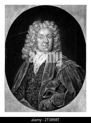 Ritratto di Johann Samuel Stryk, Pieter Schenk (i), dopo Samuel Blaettner (i), 1670 - 1713 il giurista tedesco Johann Samuel Stryk. H Foto Stock