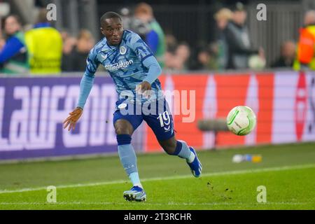 Alkmaar, Paesi Bassi. 26 ottobre 2023. ALKMAAR, PAESI BASSI - OTTOBRE 26: Moussa Diaby dell'Aston Villa FC durante la partita del gruppo e - UEFA Europa Conference League 2023/24 tra AZ Alkmaar e Aston Villa FC all'AFAS Stadion il 26 ottobre 2023 ad Alkmaar, Paesi Bassi. (Foto di Rene Nijhuis/Orange Pictures) credito: Orange Pics BV/Alamy Live News Foto Stock