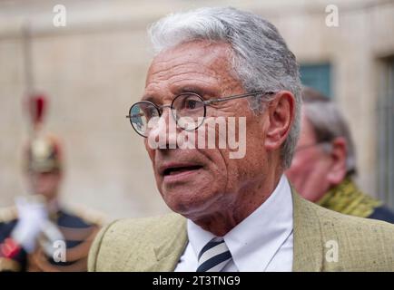 Parigi, Francia. 14 aprile 2016. Jean-Marie Périer partecipa alla nomina di Marc Lambron all'Accademia francese di Parigi Foto Stock