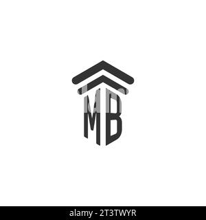 MB iniziale per modello di logo dello studio legale Illustrazione Vettoriale