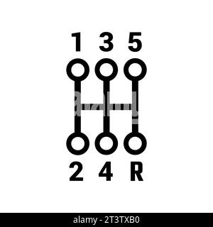 Icona del cambio. Icona del contorno della scatola ingranaggi stile linea illustrazione vettoriale Illustrazione Vettoriale