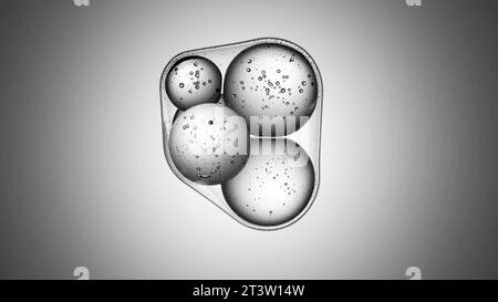 Vista microscopica delle nanobolle rappresentate in 3D. Foto Stock