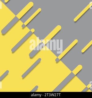 Contrasto minimo strisce di carta grigio pastello e giallo sfondo vettoriale trendy Illustrazione Vettoriale