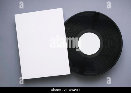 Mockup in vinile con pagina Foto Stock