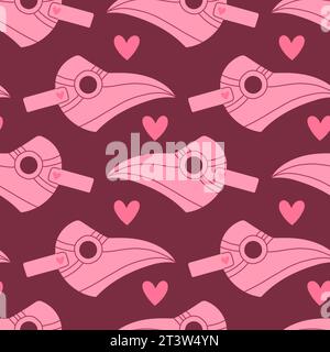 Illustrazione vettoriale con motivo senza cuciture Halloween rosa. Stampa rosa in stile piatto. Citazione lettering di Halloween Illustrazione Vettoriale