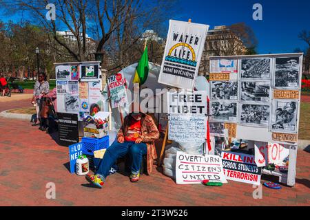 Manifestante davanti alla Casa Bianca, Washington, DC USA Foto Stock
