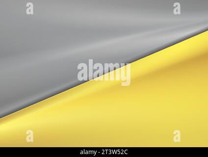 Colori alla moda dell'anno 2021. Contrasto sfondo astratto vettore gradiente grigio uniforme e giallo Illustrazione Vettoriale