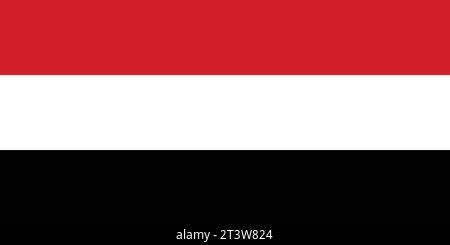 Bandiera nazionale dello Yemen che può essere utilizzata per celebrare le giornate nazionali dello Yemen. Illustrazione vettoriale Illustrazione Vettoriale