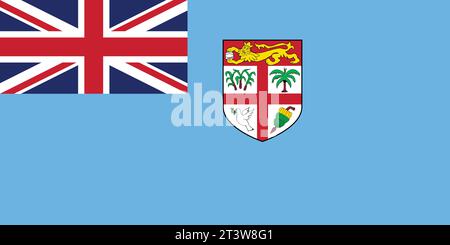 Bandiera nazionale delle Figi che può essere utilizzata per celebrare le giornate nazionali delle Figi. Illustrazione vettoriale Illustrazione Vettoriale