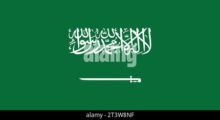 Bandiera nazionale dell'Arabia Saudita che può essere utilizzata per celebrare le giornate nazionali. Illustrazione vettoriale Illustrazione Vettoriale