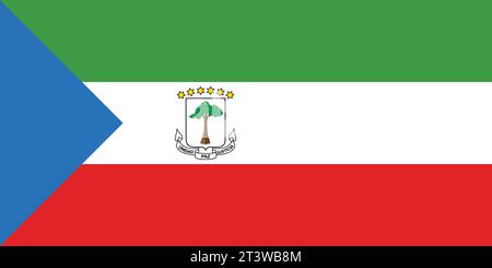 Bandiera nazionale della Guinea Equatoriale che può essere utilizzata per le giornate nazionali. Illustrazione vettoriale Illustrazione Vettoriale