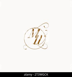 MW, esclusivo simbolo del vostro matrimonio, può essere utilizzato sulla cancelleria del vostro matrimonio Illustrazione Vettoriale