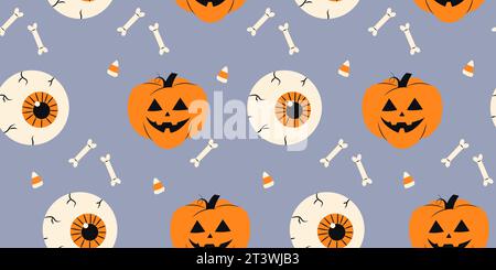 Simpatico motivo Halloween senza cuciture Illustrazione Vettoriale