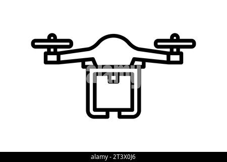 Icona drone di consegna. Icona relativa alla consegna. adatto per siti web, app, interfacce utente, stampabili, ecc. Stile icona linea. Semplice modifica del design vettoriale Illustrazione Vettoriale
