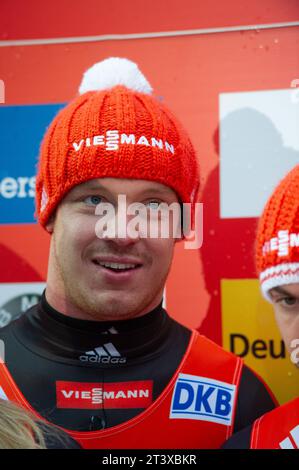 Felix LOCH Viessmann Rodel Welt Cup Teamstaffel a Koenigssee, Deutschland AM 04.01.2015 Foto Stock