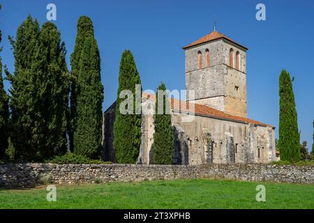 basilica Saint-Just de Valcabrère, XII secolo, Comminges, Repubblica francese, Europa. Foto Stock