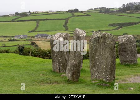 Megalithic Circle of Drombeg, - The Altar of the Druid-, Rosscarbery approssimativamente dall'anno 150 a.c., Irlanda, Regno Unito. Foto Stock