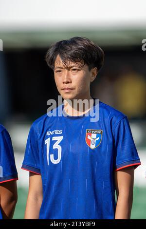 Perth, Australia. 26 ottobre 2023. Perth, Australia, 26 ottobre 2023: Ritratto di su Yu-Hsuan (13 Taipei cinese) durante la partita di qualificazione olimpica femminile dell'AFC, secondo round tra Taipei cinese e Filippine al Perth Rectangular Stadium di Perth, Australia (Noe Llamas/SPP) credito: SPP Sport Press Photo. /Alamy Live News Foto Stock