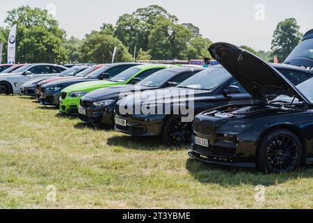 Tarporley, Cheshire, Inghilterra, 3 giugno 2023. Oulton Park BMW Sommerfest, cultura automobilistica, stile di vita e trasporto illustrazione editoriale. Foto Stock