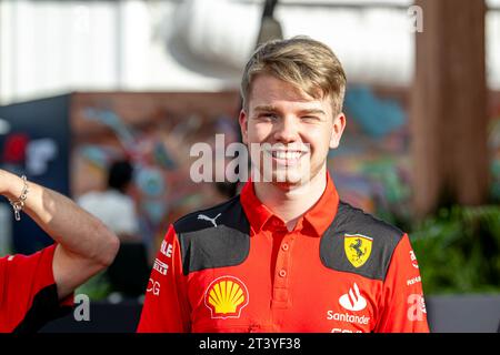 Città del Messico, Messico, 26 ottobre 2023, Robert Shwartzman partecipa al Build Up, round 20 del campionato di Formula 1 2023. Crediti: Michael Potts/Alamy Live News Foto Stock