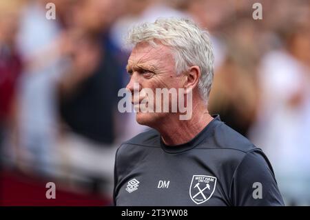 Foto del file datata 16-09-2023 di David Moyes, che è alla ricerca di alcune comodità di casa mentre il West Ham tenta di rimettere in pista la loro stagione. Data di pubblicazione: Venerdì 27 ottobre. Foto Stock