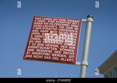 Kunstobjekt Platz der Grundrechte von Jochen Gerz, Karlsruhe, Baden-Württemberg, Deutschland Foto Stock