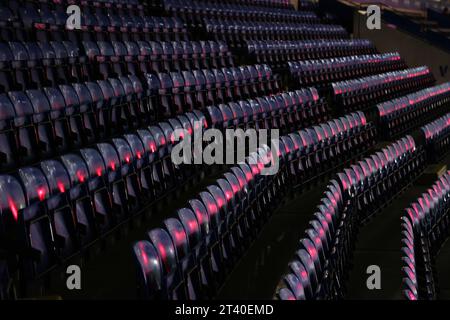 Leicester, Regno Unito. 27 ottobre 2023. Posti vuoti alla partita della UEFA Women's Nations League tra Inghilterra e Belgio, al King Power Stadium di Leicester, Regno Unito, il 27 ottobre 2023. Credito: Paul Marriott/Alamy Live News Foto Stock