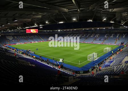 Leicester, Regno Unito. 27 ottobre 2023. Vista generale della partita della UEFA Women's Nations League tra Inghilterra e Belgio, al King Power Stadium di Leicester, Regno Unito, il 27 ottobre 2023. Credito: Paul Marriott/Alamy Live News Foto Stock
