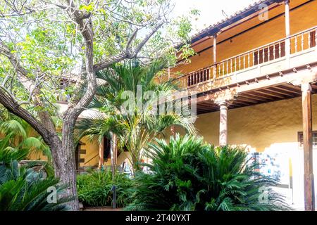 Cortile presso Casa de los Capitanes Generales, Calle Obispo Rey Redondo, San Cristóbal de la Laguna, Tenerife, Isole Canarie, Regno di Spagna Foto Stock