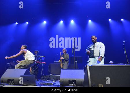 Coral Gables, Florida, USA. 26 ottobre 2023. Il rapper Quavo si esibisce dal vivo sul palco durante il concerto della University of Miami Homecoming al Watsco Center il 26 ottobre 2023 a Coral Gables, Florida. Crediti: Mpi10/Media Punch/Alamy Live News Foto Stock