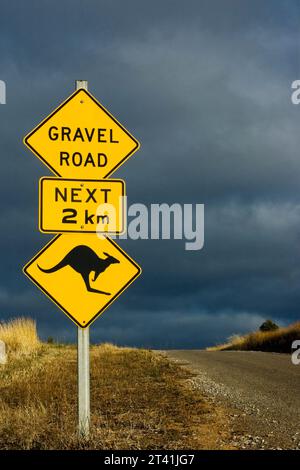 Australia, canguro segno di attraversamento Foto Stock