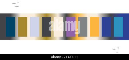 Colori World Trends Palettes Collection 202324, campioni di colore vettoriali. Tavolozza di colori di lusso con sfondo sfumato luminoso. Concetto Premium. Illustrazione Vettoriale