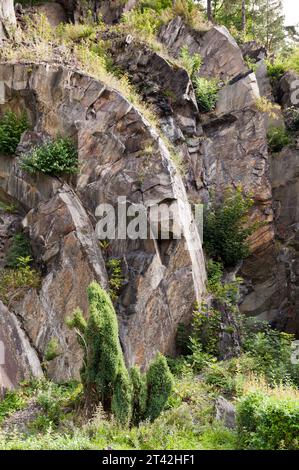 La miniera naturale Ziegenruecker Sattel nelle Turingie Slate Hills, Germania Foto Stock