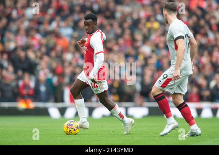 28 ottobre 2023; Emirates Stadium, Londra, Inghilterra; Premier League Football, Arsenal contro Sheffield United; Eddie Nketiah dell'Arsenal Foto Stock