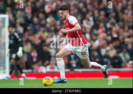 28 ottobre 2023; Emirates Stadium, Londra, Inghilterra; Premier League Football, Arsenal contro Sheffield United; Declan Rice of Arsenal Foto Stock