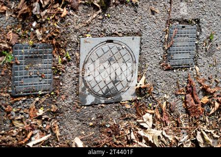 Dorney, Regno Unito. 27 ottobre 2023, Thames Water meter Reading e punti idranti nel villaggio di Dorney, Buckinghamshire. L'ultima relazione del regolatore dell'acqua, Ofwat, sulla resilienza finanziaria del settore idrico, ha nuovamente nominato Thames Water, Southern Water e SES come imprese che devono intervenire in merito alla situazione finanziaria a lungo termine delle loro imprese. Molte persone continuano ad essere molto frustrate per la quantità di acque reflue che vengono scaricate nei fiumi e nei mari in Inghilterra dalle compagnie idriche. Credito: Maureen McLean/Alamy Foto Stock