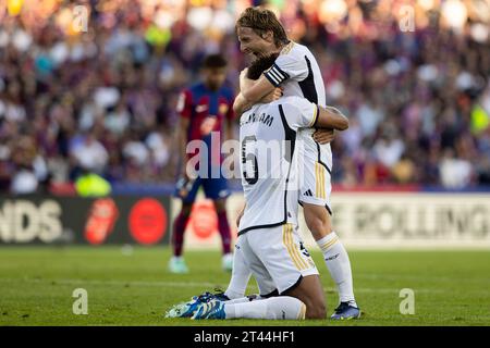 Barcellona, Spagna. 28 ottobre 2023. BARCELLONA, SPAGNA - OTTOBRE 28: Durante la partita di la Liga EA Sports tra FC Barcelona e Real Madrid all'Estadi Olimpic Lluis Companys il 28 ottobre 2023 a Barcellona, Spagna credito: DAX Images/Alamy Live News Foto Stock