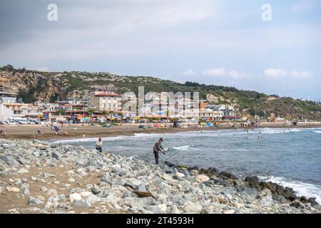 Spiaggia di Cevlik, riva, provincia di Hatay, Turchia Foto Stock