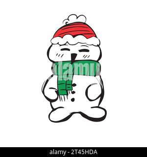 Graziosa illustrazione di pinguini natalizi Illustrazione Vettoriale