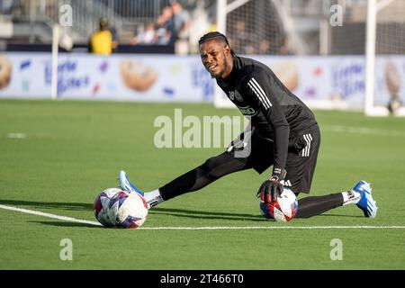 Andre Blake Philadelphia Union portiere (numero 18) si riscalda prima di una partita della MLS - partita della Major League Soccer vs. New England Revolution credito: Don Mennig / Alamy News Foto Stock