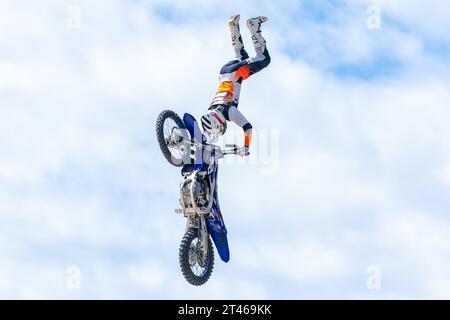 Gold Coast, Australia. 29 ottobre 2023. I rider FMX Airtime che si esibiscono al Boost Mobile Gold Goast 500. Crediti: James Forrester/Alamy Live News Foto Stock