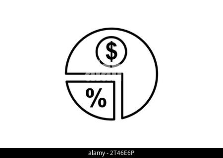 icona dividendi. icona relativa agli investimenti e ai concetti finanziari. Stile icona linea. Semplice progettazione vettoriale modificabile Illustrazione Vettoriale