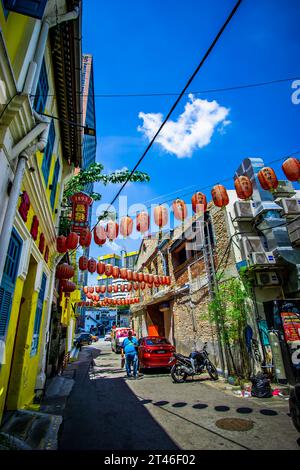 Il Kwai Chai Hong è il segreto meglio custodito dell'area di Chinatown a Kuala Lumpur, con gli edifici pre-bellici restaurati con amore, destinati ad essere il punto di riferimento turistico Foto Stock