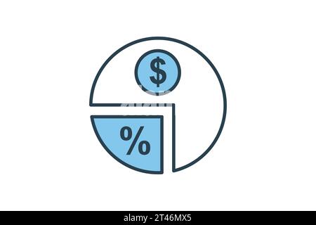 icona dividendi. icona relativa agli investimenti e ai concetti finanziari. Stile icona linea piatta. Semplice progettazione vettoriale modificabile Illustrazione Vettoriale