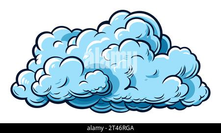 Nuvole isolate su sfondo bianco. Design cartoni animati semplice e accattivante. Collezione di icone o logo. Elementi realistici. Illustrazione vettoriale di stile piatto. Illustrazione Vettoriale