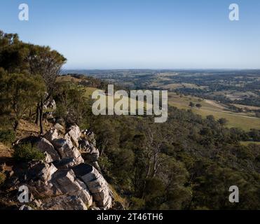 Vista meridionale dalla cima del Monte Barker, Australia meridionale Foto Stock